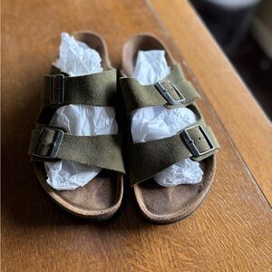 Women’s Olive Green Suede Sandals